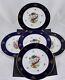 Set Of 5 Bavaria Bird Of Paradise Cobalt Blue With Gold Dinner Plates Mint