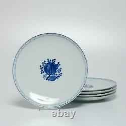 Set Of (5) Royal Copenhagen Denmark Tranquebar Blue 2781 Dinner Plates, 10