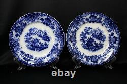 Set Of 6 Antique Rorstrand Oriental Flow Blue Transferware 9 5/8 Dinner Plate #2