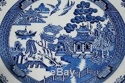 Set Of 6 Churchill Blue Willow Dinner Plates 10 1/4 Made In England Mint