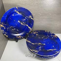 Set Of 6 Sabella Home Large Blue Colorful 10.5 Dinner Plate Staffordshire UK