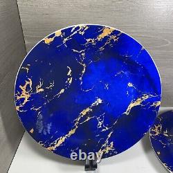 Set Of 6 Sabella Home Large Blue Colorful 10.5 Dinner Plate Staffordshire UK