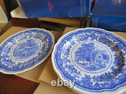 Set Of 6 Spode Blue Room Collection English Countryside 10-1/2 Dinner Plates