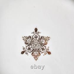 Set Of 6 Theodore Haviland Limoges 10 Dinner Plates Cobalt Blue With Heavy Gold