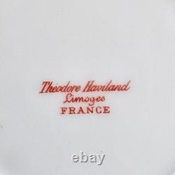 Set Of 6 Theodore Haviland Limoges 10 Dinner Plates Cobalt Blue With Heavy Gold