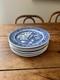 Set Of 6 Vintage Buffalo China Blue Willow Restaurant Ware Plates