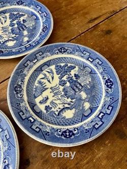 Set Of 6 Vintage Buffalo China Blue Willow Restaurant Ware Plates