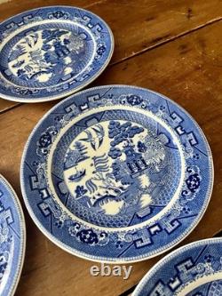 Set Of 6 Vintage Buffalo China Blue Willow Restaurant Ware Plates