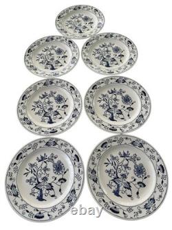 Set Of 7 Royal China Doorn Blue Onion 10 Ceramic Ironstone Dinner Plate Floral