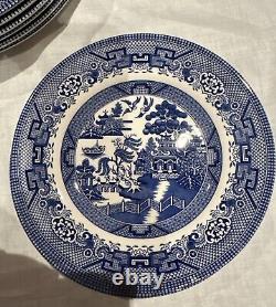 Set Of 8 ROYAL STAFFORD Blue Willow 11 DINNER PLATES -Made In UK-NEW