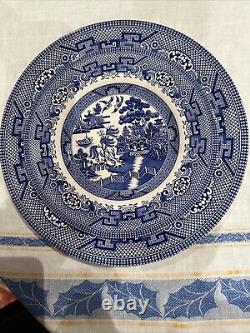 Set Of 8 ROYAL STAFFORD Blue Willow 11 DINNER PLATES -Made In UK-NEW
