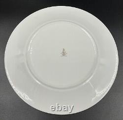 Set Of 8 Royal Doulton Carlyle Dinner Plate Blue Gold Flowers England 10 5/8
