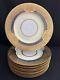 Set Of 9 Hutschenreuther Royal Bavarian 22kt Gold Encrusted Blue Dinner Plates