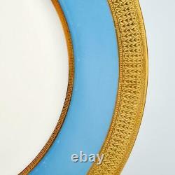 Set Of Twelve (12) Lenox For Ovington Brothers Dinner Plates, Blue/gilt, 10.5