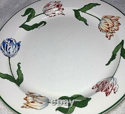 Set Tiffany & Co exclusive Tulips dinner 10 salad 9 plate red blue vintage