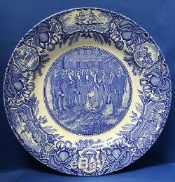 Set of 10 Blue Wedgwood Georgia Historical Dinner Plates