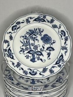 Set of 11 Blue Danube Blue Onion Mixed Ribbon Banner Marks Dinner Plates 10.25