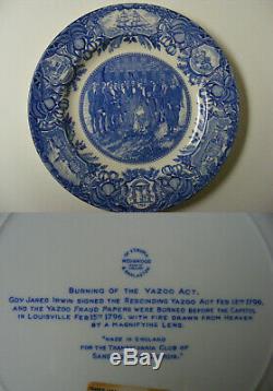 Set of 12 Blue Wedgwood Georgia Historical Dinner Plates