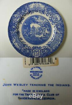 Set of 12 Blue Wedgwood Georgia Historical Dinner Plates