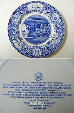 Set of 12 Blue Wedgwood Georgia Historical Dinner Plates