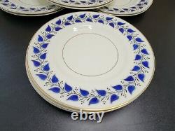 Set of 12 Dinner Plate Royal Doulton Bone China Blue Coventry Pattern 10.5'' W
