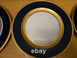 Set of 12 ROSENTHAL #5388 Dinner Plates Cobalt Blue and Wide Gold encrusted
