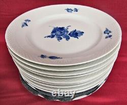 Set of 12 Royal Copenhagen Blue Flower Braided 8097 Dinner Plates MINT