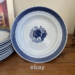 Set of 12 Royal Copenhagen TRANQUEBAR Blue Dinner Plates 10 MINT 11/948