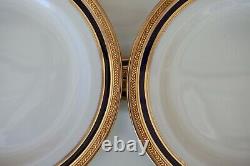 Set of 12 Twelve Cauldon Dinner Plates Gold Cobalt Blue Burley & Co Chicago 10