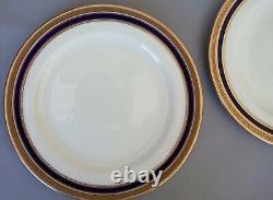 Set of 12 Twelve Cauldon Dinner Plates Gold Cobalt Blue Burley & Co Chicago 10