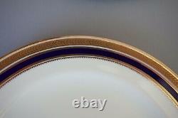 Set of 12 Twelve Cauldon Dinner Plates Gold Cobalt Blue Burley & Co Chicago 10