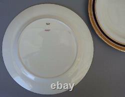 Set of 12 Twelve Cauldon Dinner Plates Gold Cobalt Blue Burley & Co Chicago 10