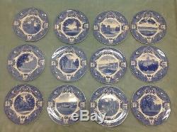 Set of 12 Wedgwood Blue USMA West Point 1933 Commemorative Dinner PLATES 10 1/2