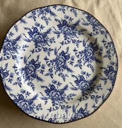 Set of 13 Vintage Wood & Sons COLONIAL ROSE BLUE Dinner & Salad Plates -England