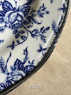 Set of 13 Vintage Wood & Sons COLONIAL ROSE BLUE Dinner & Salad Plates -England