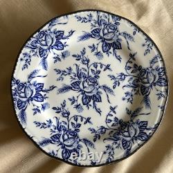 Set of 13 Vintage Wood & Sons COLONIAL ROSE BLUE Dinner & Salad Plates -England