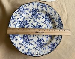 Set of 13 Vintage Wood & Sons COLONIAL ROSE BLUE Dinner & Salad Plates -England