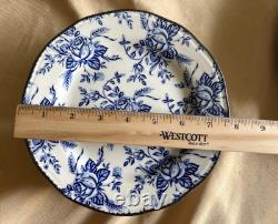 Set of 13 Vintage Wood & Sons COLONIAL ROSE BLUE Dinner & Salad Plates -England