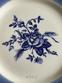 Set of 14 Vintage Wood & Sons COLONIAL ROSE BLUE Dinner & Salad Plates -England