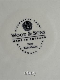 Set of 14 Vintage Wood & Sons COLONIAL ROSE BLUE Dinner & Salad Plates -England