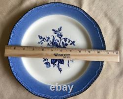 Set of 14 Vintage Wood & Sons COLONIAL ROSE BLUE Dinner & Salad Plates -England