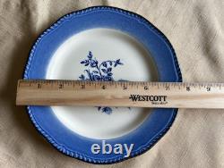 Set of 14 Vintage Wood & Sons COLONIAL ROSE BLUE Dinner & Salad Plates -England
