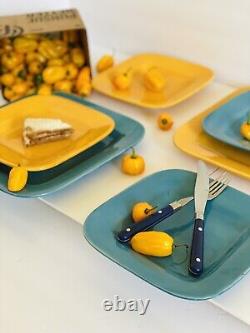 Set of 15 Home American Simplicity Blue Orange Yellow Dinner Plates Salad Plate