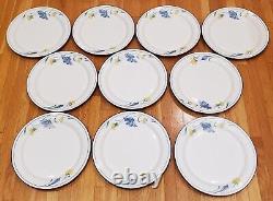 Set of 27 Lenox Chinastone Buttercups On Blue Dinner Plates & Salad Plates Set