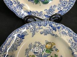 Set of 2 Spode England YELLOW & BLUE FLORAL 9 1/2 Dinner Plates