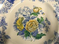 Set of 2 Spode England YELLOW & BLUE FLORAL 9 1/2 Dinner Plates
