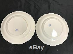 Set of 2 Spode England YELLOW & BLUE FLORAL 9 1/2 Dinner Plates