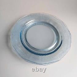 Set of 3 Fostoria June Azure Blue 9 3/8 inch Dinner Plates Pale Blue