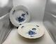 Set of 3 Royal Copenhagen Denmark BLUE FLOWERS CURVED Dinner Plates #1621