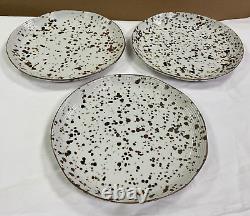 Set of 3 Splattered Dinner 10.5 Plates by Blue Pheasant BP Artisan Made EUC